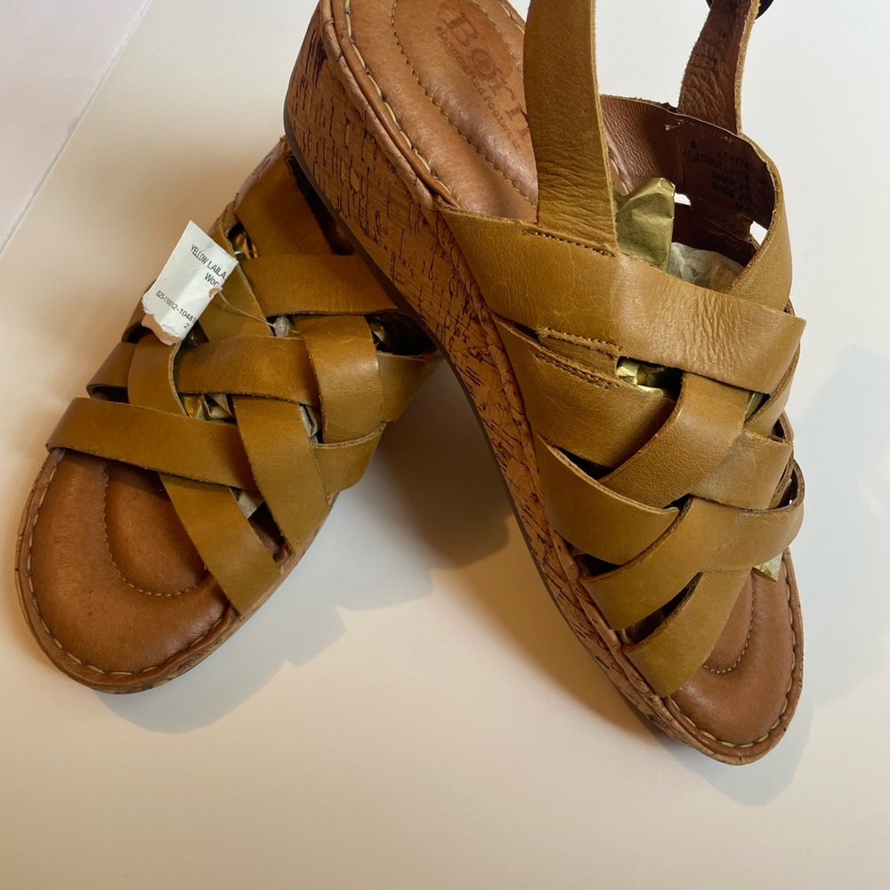 Born Tan Leather Sandals